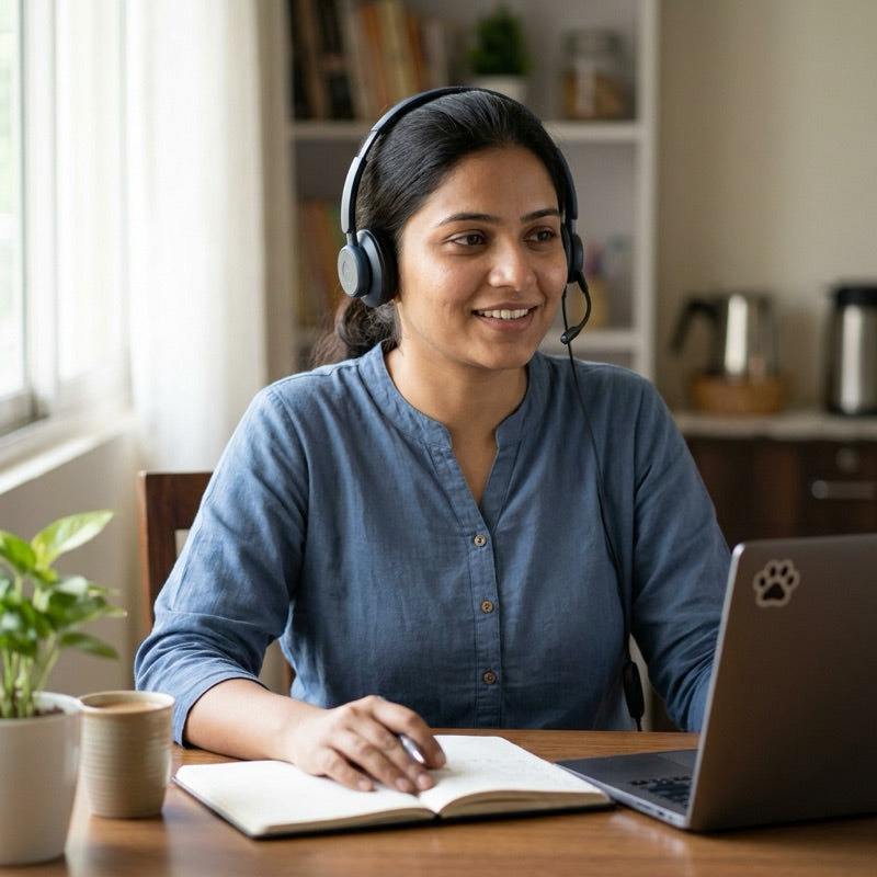 A Pet Care Expert on a call